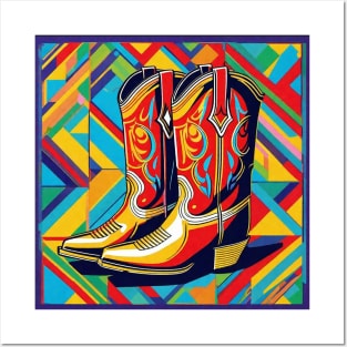 Colorful Cowboy Boots Posters and Art